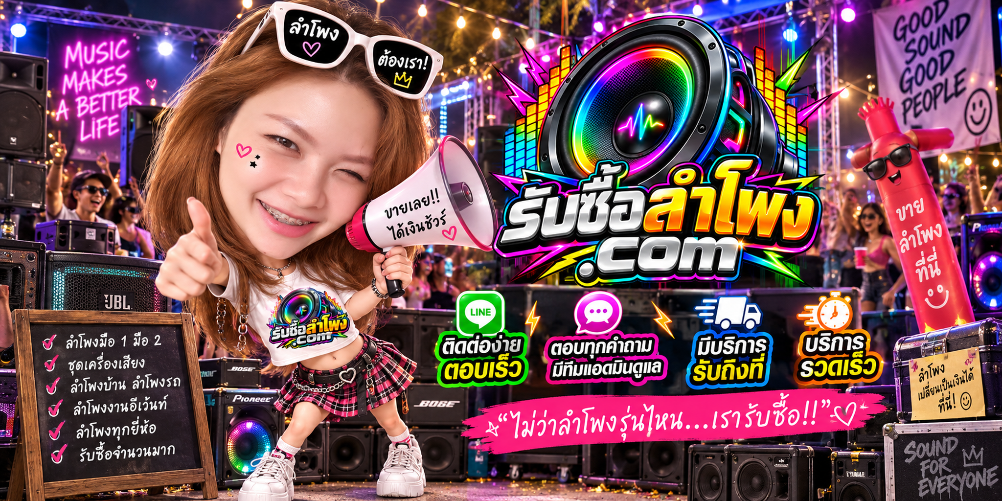 ติดต่อทีมรับซื้อลำโพง พร้อมบริการนัดรับถึงบ้านตามพื้นที่และเงื่อนไข