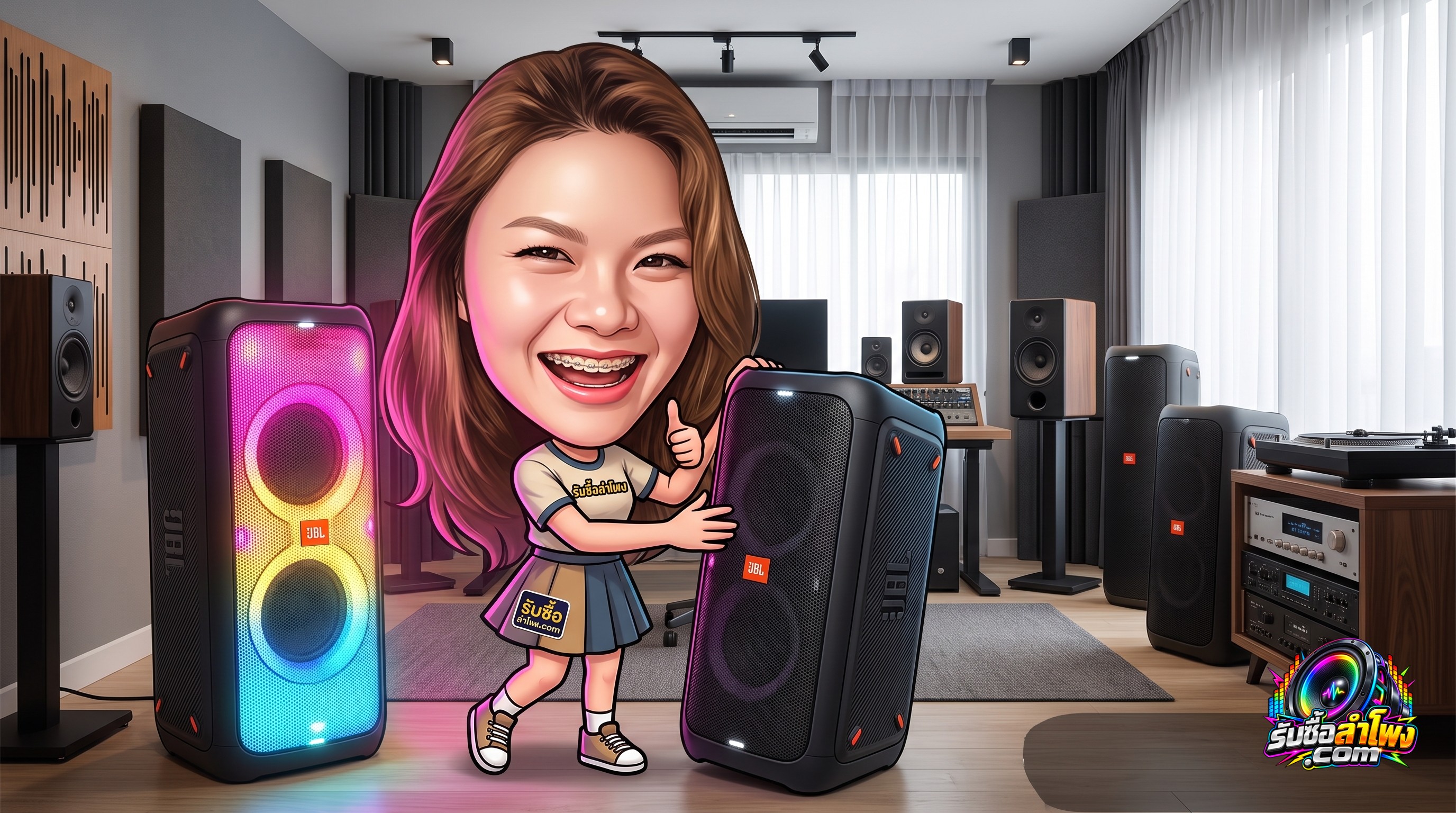 ลำโพง JBL PartyBox 710 พร้อมเปิดระบบไฟเอฟเฟกต์ Dynamic Lightshow สำหรับการตรวจเช็กและประเมินสภาพ